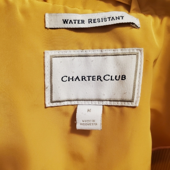 Charter Club Water Resistant jacket. Rain. Yellow. Women size M. No hood. - Picture 3 of 15